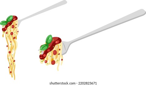 Spaghetti pasta with bolognese sauce  illustration