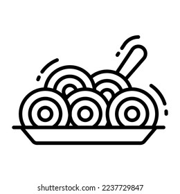 Spaghetti pasta in bowl, noodles in trendy style