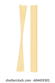 spaghetti pasta elements isolated on white