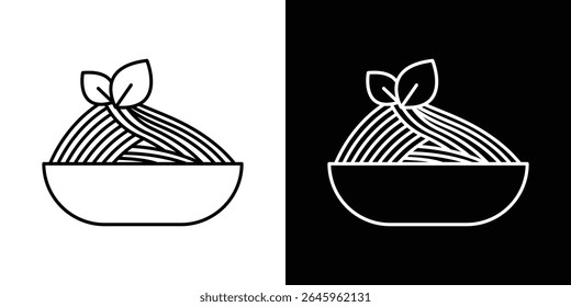 Ícone de macarrão de espaguete Vetor de logotipo de estilo plano. perfeito para designs de interface de usuário