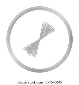 Spaghetti pasta icon in monochrome style isolated on white background. Types of pasta symbol stock vector illustration.
