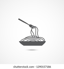 Spaghetti pasta icon on white background