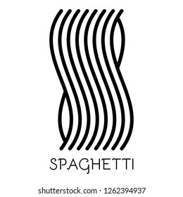 Spaghetti pasta icon. Outline spaghetti pasta vector icon for web design isolated on white background