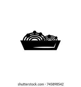 Spaghetti pasta icon simple black eating icon Can be used as web element, eating design icon on white background