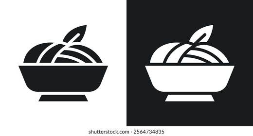 Spaghetti pasta icons in flat syle