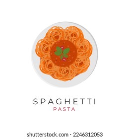 Logo De Ilustración De Pasta De Spaghetti Con Deliciosa Salsa Boloñesa