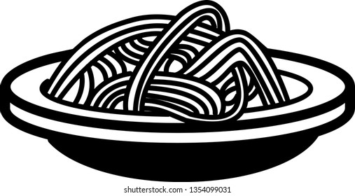 Spaghetti pasta line icon.