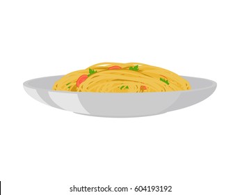 Spaghetti Pasta On A White Plate