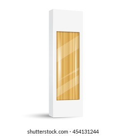 Spaghetti or pasta package, isolated on white background. Vector design