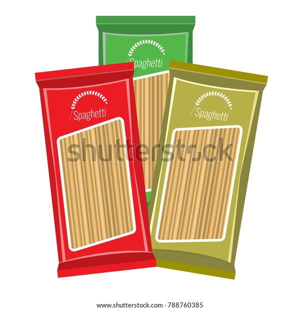 Download Spaghetti Pasta Package Mockup Isolated On Stock Vector ...