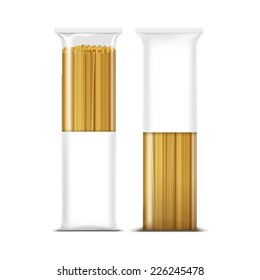 Spaghetti Pasta Packaging Template Isolated on White Background