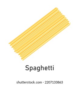 Spaghetti pasta. Restaurant pasta. For menu design, packaging. Vector illustration.