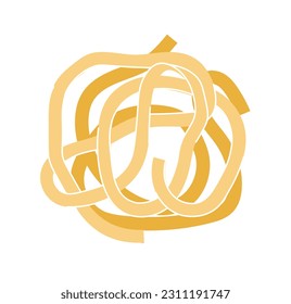 Spaghetti pasta type concept. Traditional Italian cuisine. Noodles for preparing tasty dishes, wheat products ingredient. Cartoon flat vector illustration isolated on white background