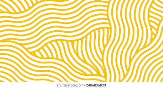 Spaghetti pattern on white. Vector illustration of noodle background. Template for banner or menu of Asian food.