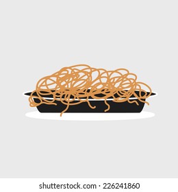 Spaghetti plate vector illustration