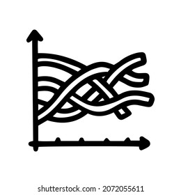 spaghetti plot line vector doodle simple icon