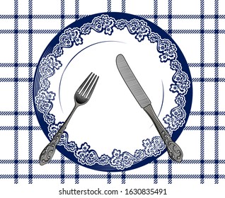 Spaghetti. Poster for Italian restaurant. The theme for the menu. Vintage engraving stylized drawing. Vector illustration