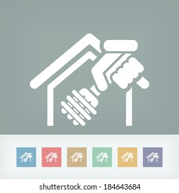 Spaghetti restaurant icon concept