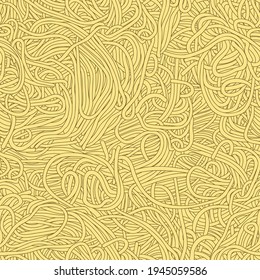 Spaghetti seamless pattern - hand drawn vector illustration. Flat colors, easy to recolor.