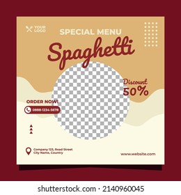 Diseño de plantillas de publicaciones en redes sociales de Spaghetti