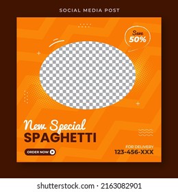 Plantilla de publicación en redes sociales de Spaghetti