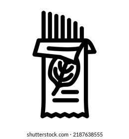 spaghetti spinach line icon vector. spaghetti spinach sign. isolated contour symbol black illustration