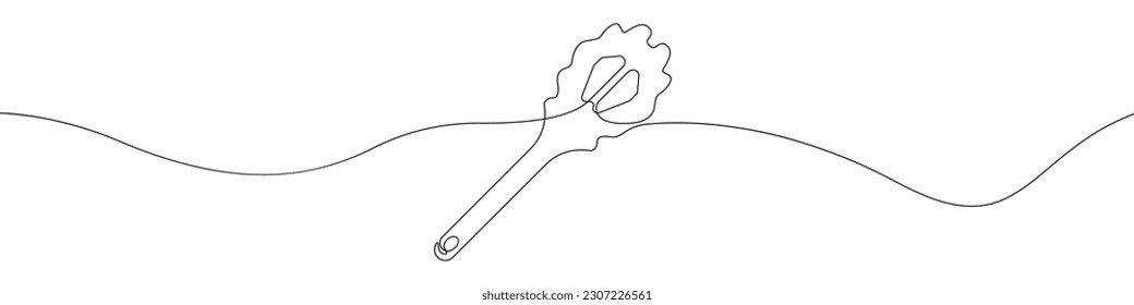 vector de dibujo continuo de la línea de la cuchara de espagueti. Fondo vectorial de una línea Spaghetti. Icono de la cuchara de espagueti. Esquema continuo de una cuchara de Spaghetti. Esquema lineal negro Diseño de cucharas de espaguetis