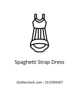 Spaghetti Strap Dress Icon In Vector. Logotype