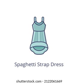 Spaghetti Strap Dress Icon In Vector. Logotype