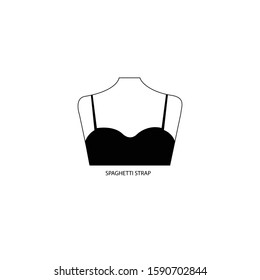 Spaghetti strap dress vector icon on white background. Flat vector off the shoulder dress icon symbol sign from modern clothes collection for mobile concept and web apps design.