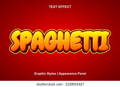 spaghetti text effect with graphic style and editable.