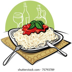 Spaghetti with tomato sauce