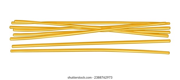 Spaghetti. Ilustración de color vectorial aislada en fondo blanco. Elemento de diseño dibujado a mano