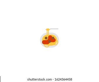 Spaghetti vector flat icon. Isolated Italian spaghetti pasta emoji illustration 