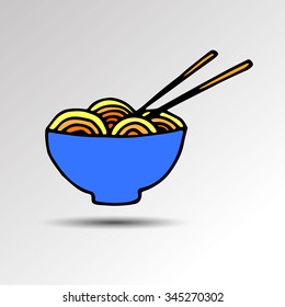 spaghetti vector food pasta fork meal illustration