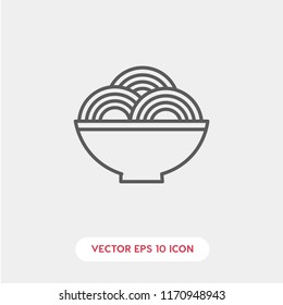 Spaghetti vector icon, food symbol.  Linear style sign for mobile concept and web design. Spaghetti symbol logo illustration. vector graphics - Vector.