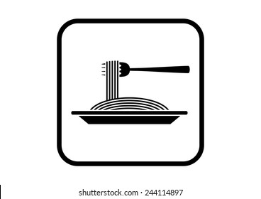 Spaghetti vector icon on white background