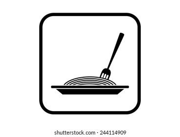 Spaghetti vector icon on white background