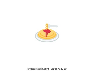 Vector Spaghetti Emoticon Aislado. Icono de Spaghetti