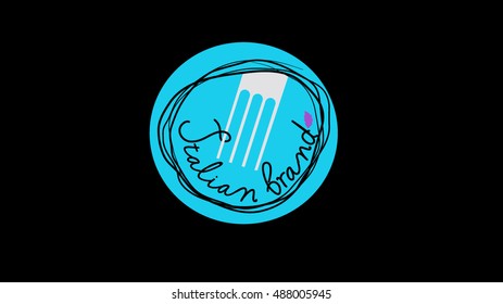 Spaghetti vector logo template. Italian food restaurant brand identity