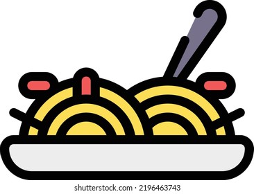 spaghetti vector on white background. isolated Vector icon