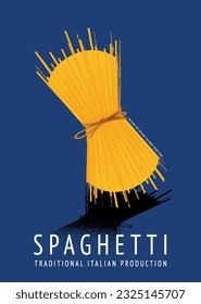 spaghetti vintage illustration for production