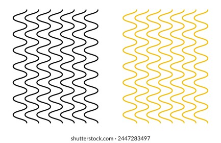 Spaghetti wavy yellow and black. Vector illustration
