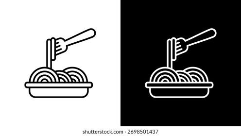 Design de Conjunto de Ícones Brancos de Espaguete