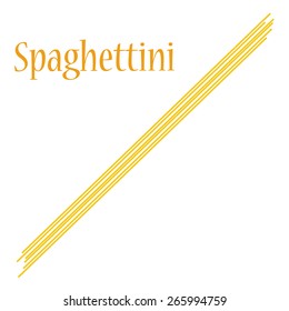 Spaghettini pasta vector isolated, macaroni icon, pasta collection