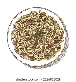 espaguetis comida icono plano aislado