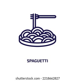 spaguetti icon from food collection. Thin linear spaguetti, cooking, restaurant outline icon isolated on white background. Line vector spaguetti sign, symbol for web and mobile