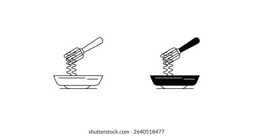 spaguetti set icon with white background vector stock illustration