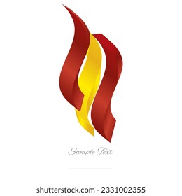 Spain abstract flag logo icon. Spanish 3d flag ribbon banner isolated on white background