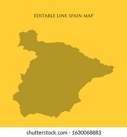Spain abstract map planet, lines, map halftone concept. infographic, icon.
